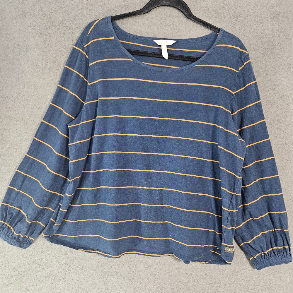 Matilda Jane Moments With You Maize Top Size XXL Striped Tee 100% Cotton Shirt